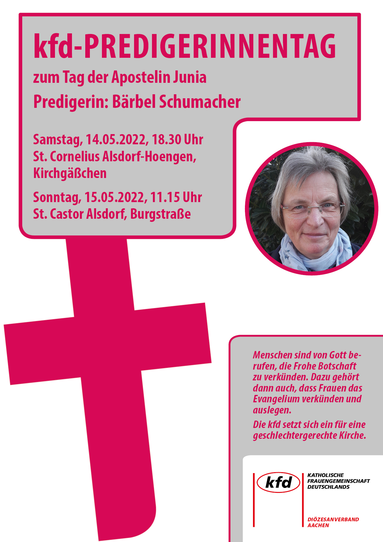 22-05-15 Plakat Predigerinnentag_Bärbel Schumacher (c) kfd Aachen