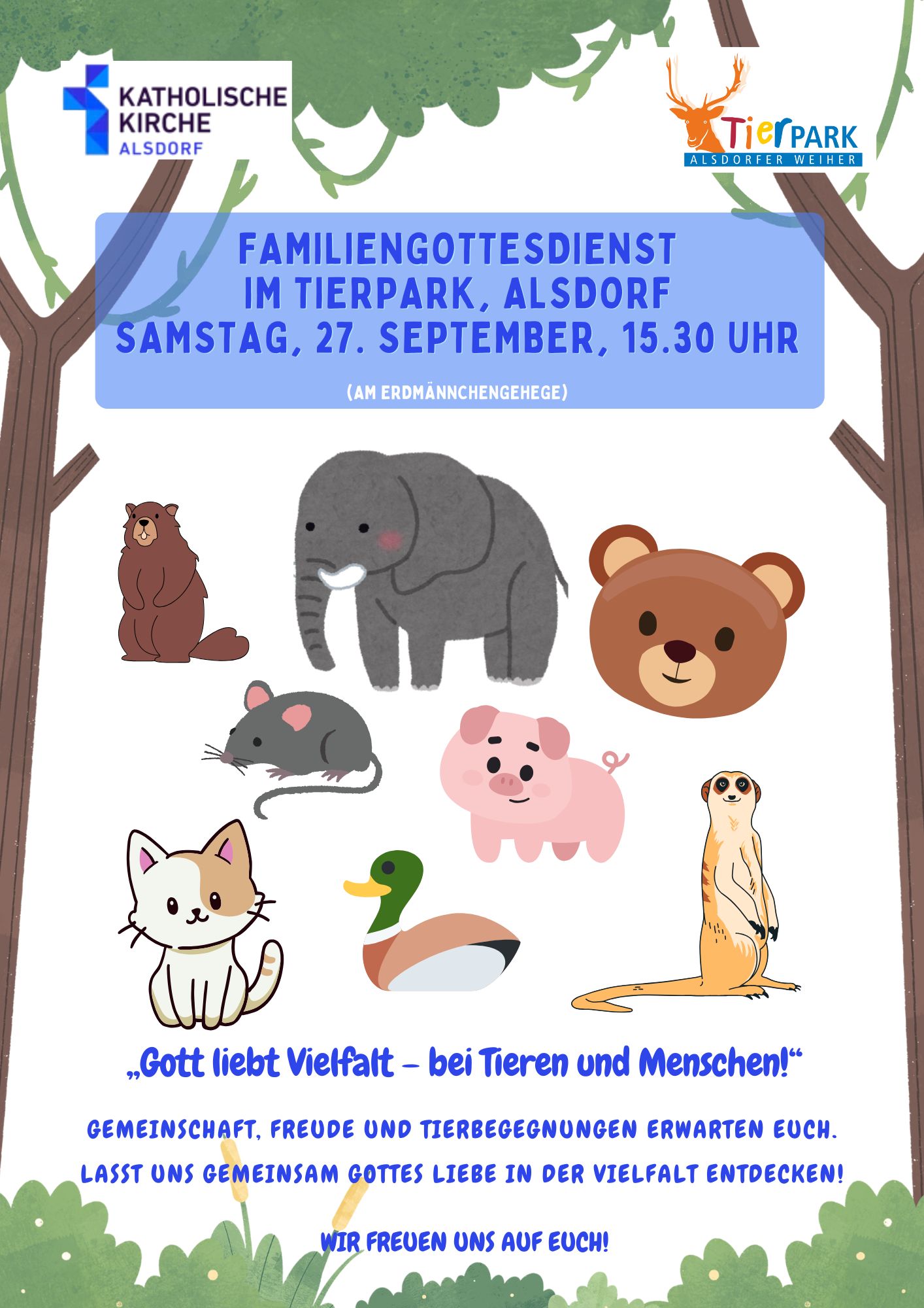 Familiengottesdienst im Tierpark (c) D. Mannheims (mit Canva.com)